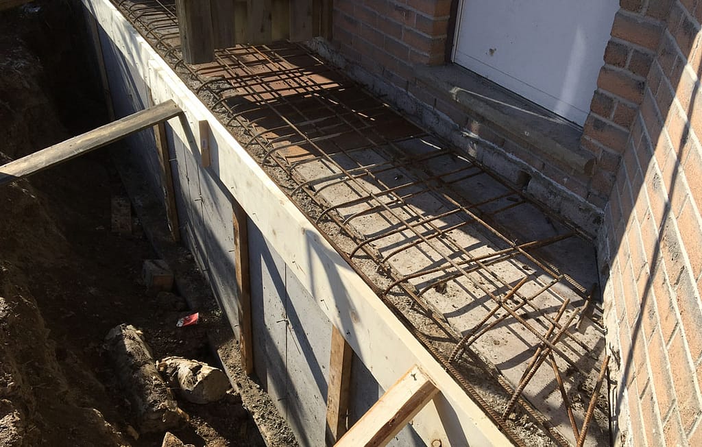 Picture of complete concrete forming addition